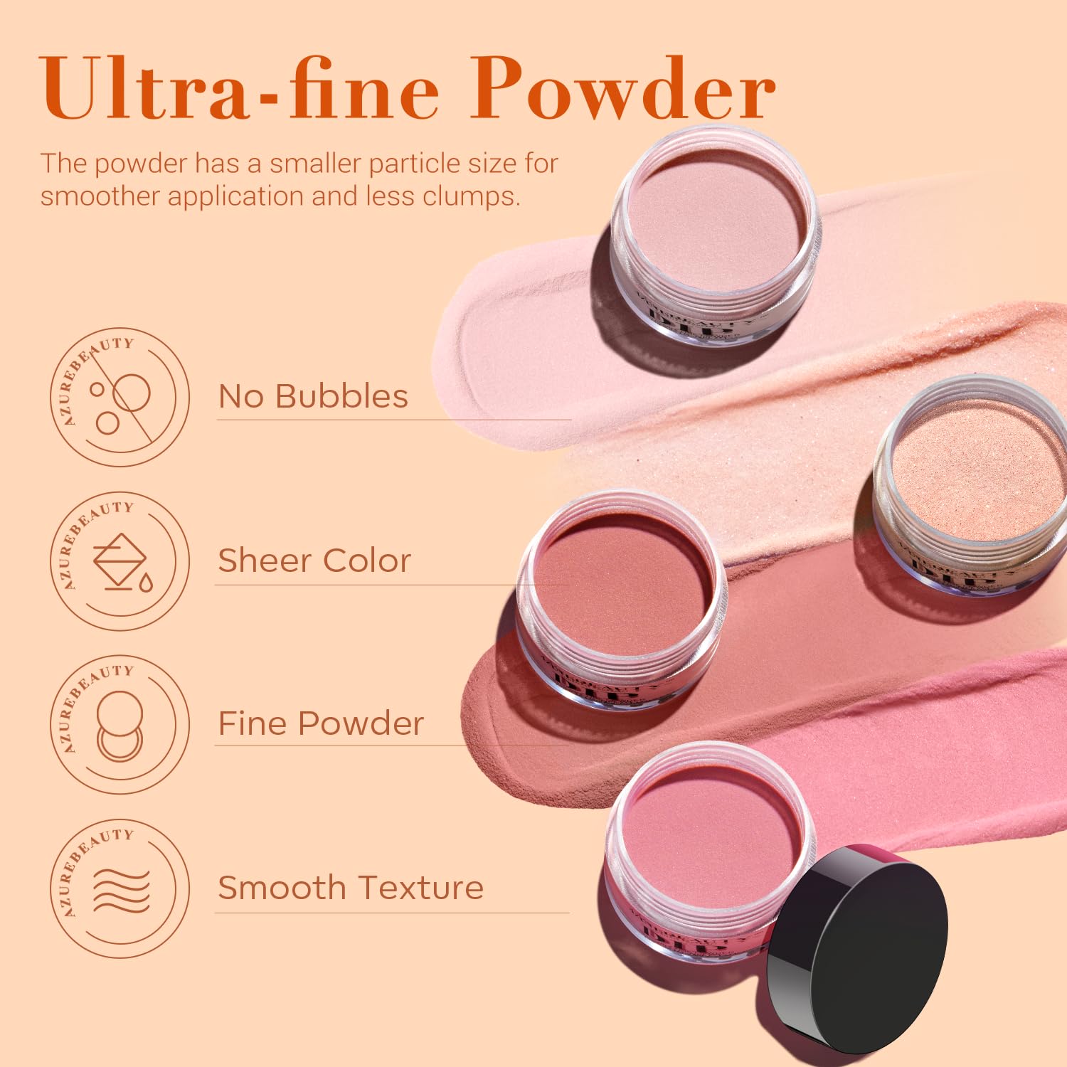 AZUREBEAUTY pinceau-ongles; outil précis pour application.