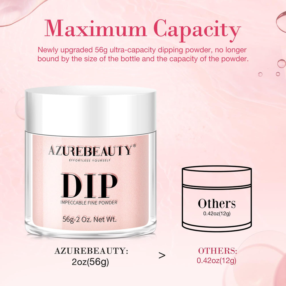 AZUREBEAUTY Poudre dip manucure française, rendu clair et élégant.