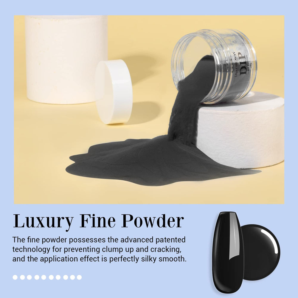 Poudre dip noir AZUREBEAUTY, application rapide sans lampe UV