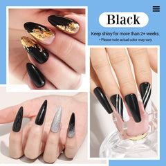 AZUREBEAUTY poudre dip noir, couleur audacieuse et satinée sur ongles