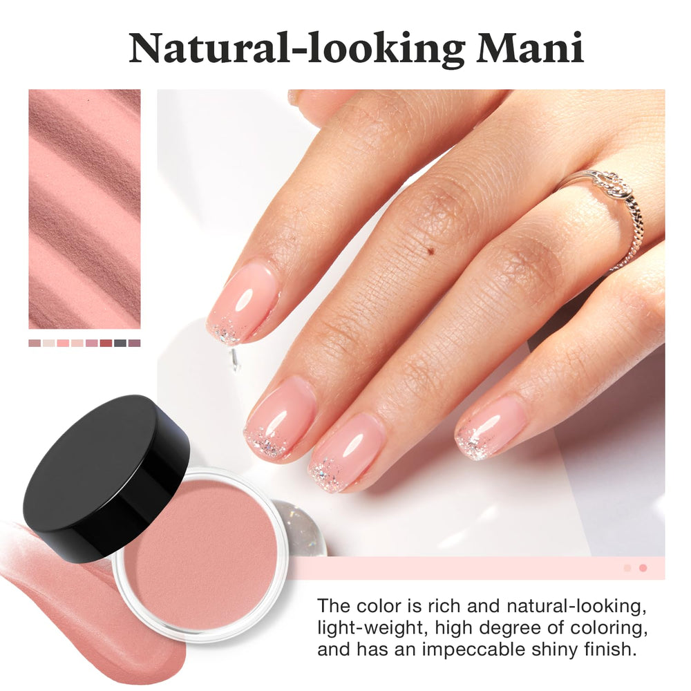 AZUREBEAUTY Poudre dip protection ongles rose, ongles plus forts et résistants.