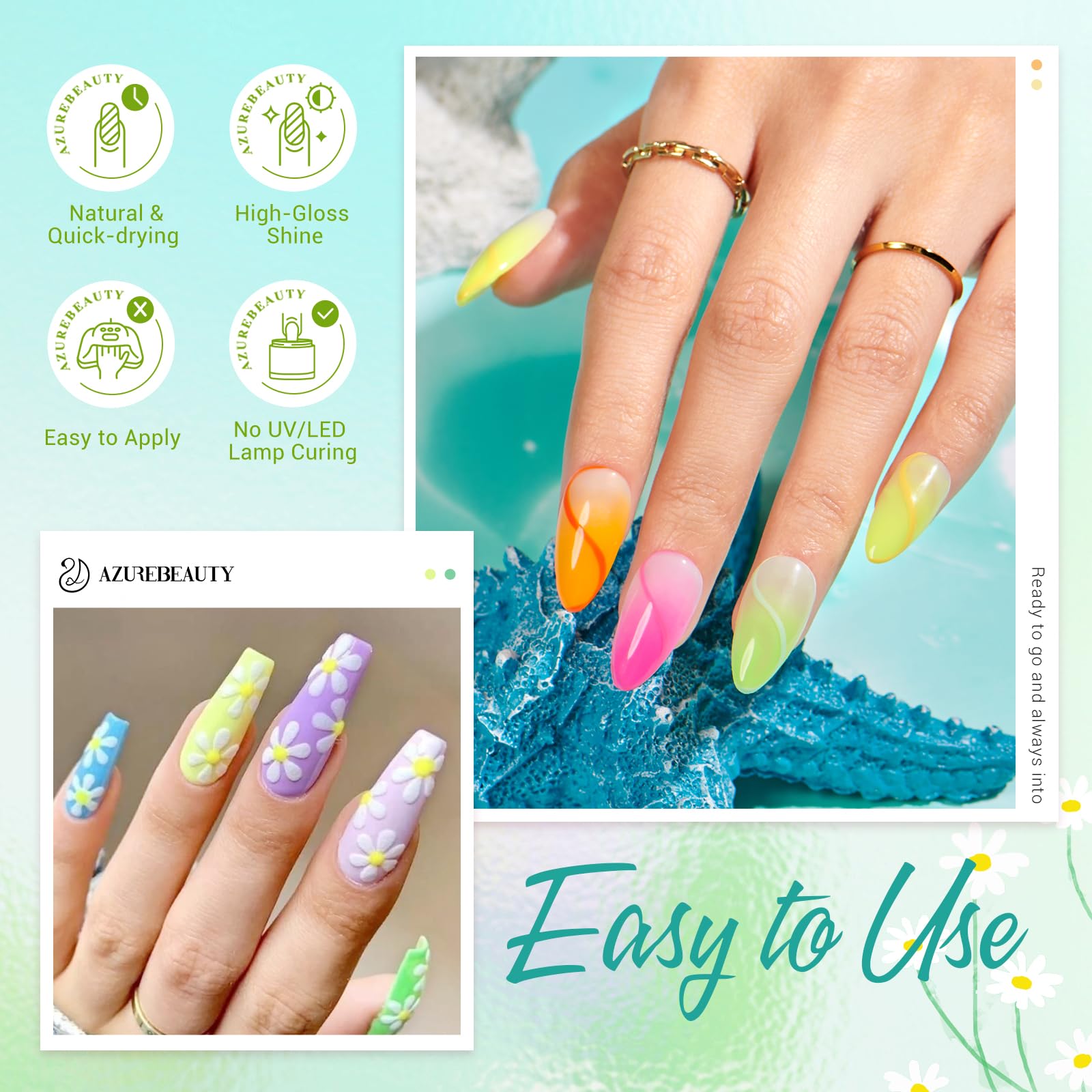 Top coat dip AZUREBEAUTY pour brillance longue durée