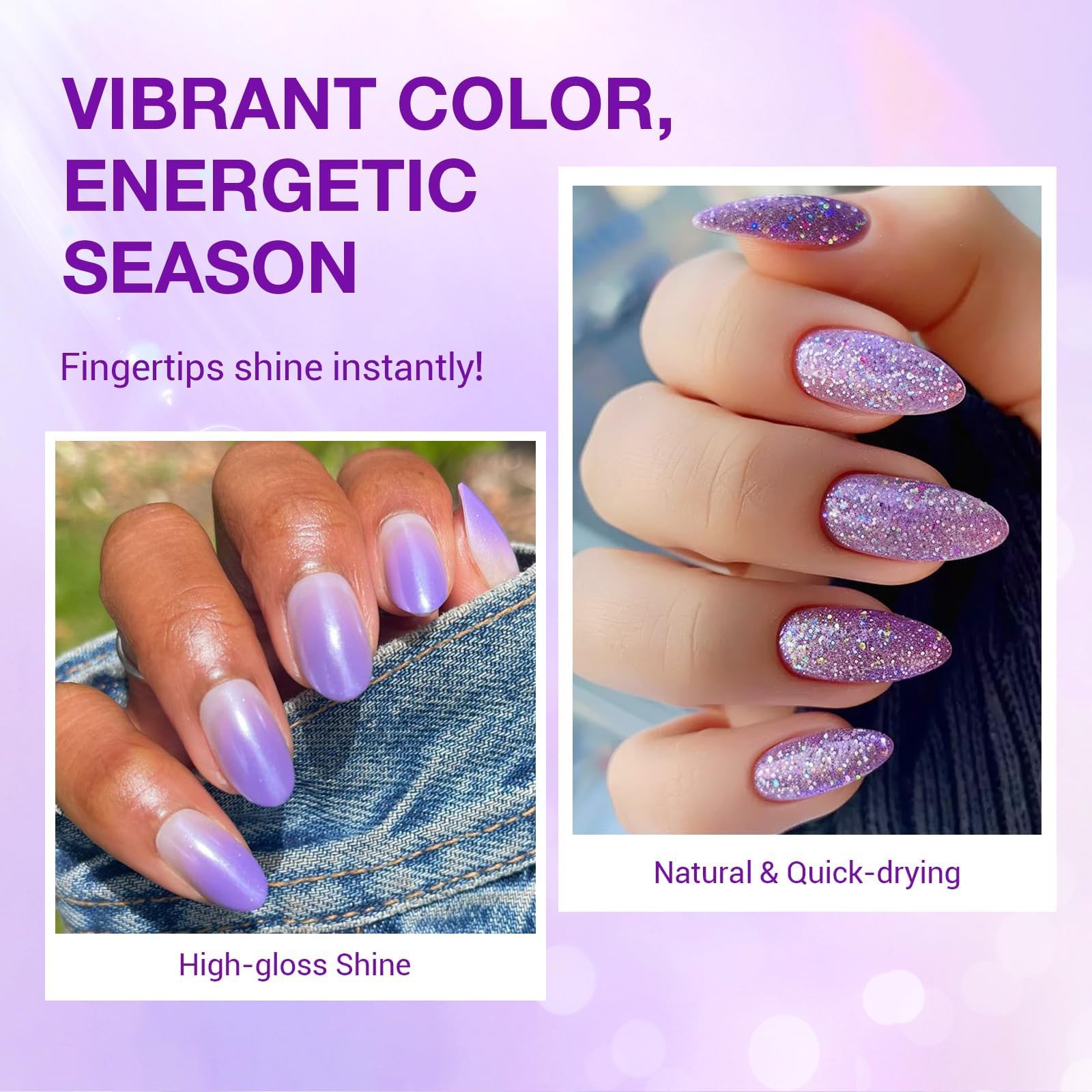 AZUREBEAUTY vernis aurora violet - éclat scintillant et brillance durable.