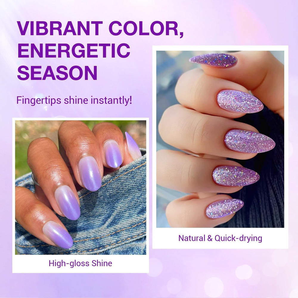 AZUREBEAUTY vernis aurora violet - éclat scintillant et brillance durable.