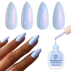 AZUREBEAUTY vernis Celestial Blue – bouteille nette prête à être appliquée pour un look élégant.