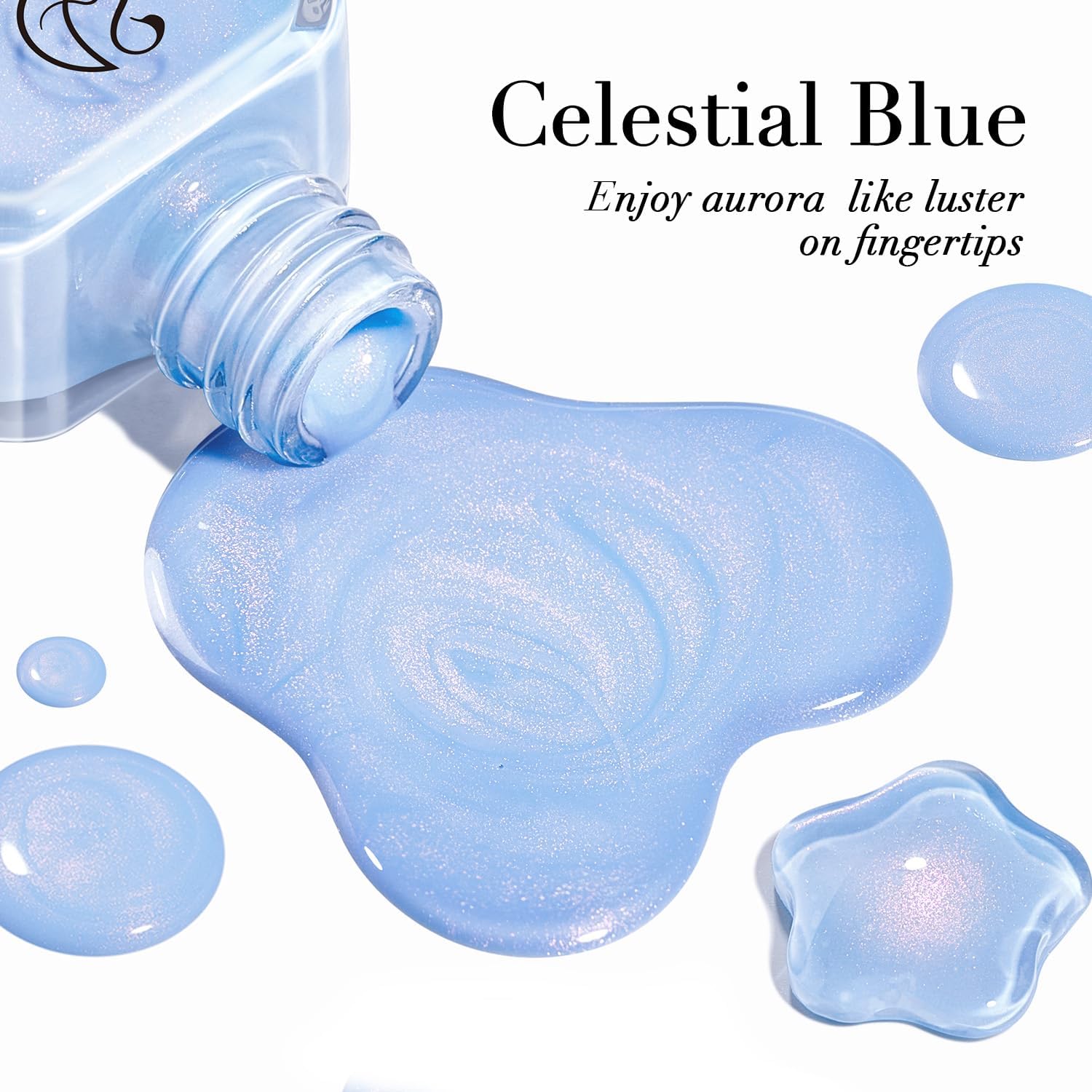 AZUREBEAUTY vernis Celestial Blue – échantillon teinte pour tester la couleur sur vos ongles.