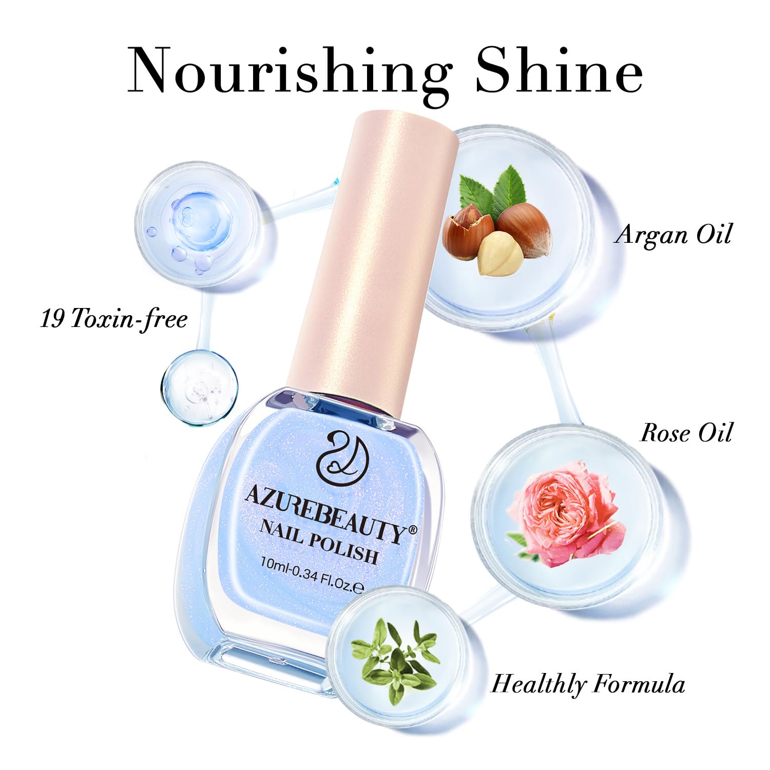 AZUREBEAUTY vernis Celestial Blue – emballage soigné, cadeau idéal.
