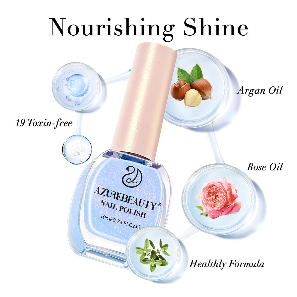 AZUREBEAUTY vernis Celestial Blue – emballage soigné, cadeau idéal.