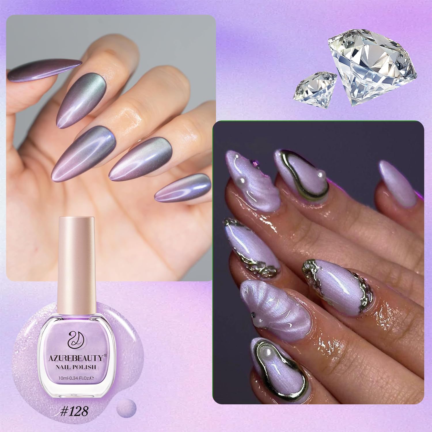 AZUREBEAUTY Dreamy Purple, idéal pour une manucure salon à domicile et créative.