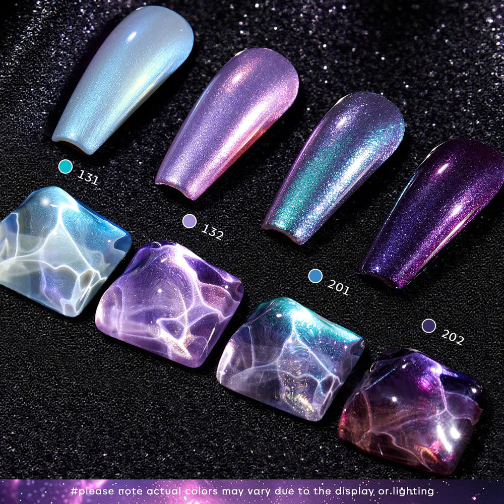 Vernis holographique AzureBeauty rose avec effet chameleon pour un fini chic.