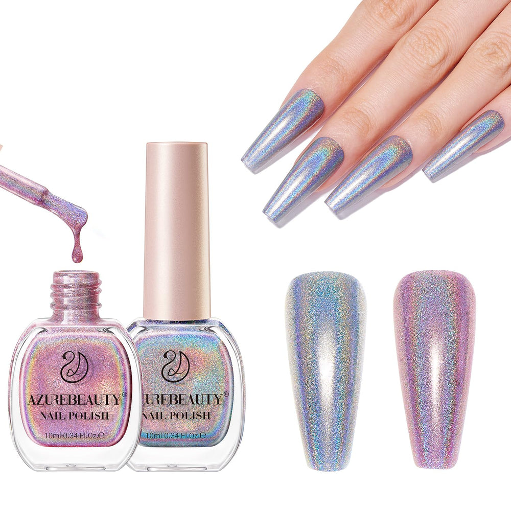 AZUREBEAUTY vernis holographique rose, fini chatoyant et polyvalent pour tous les styles