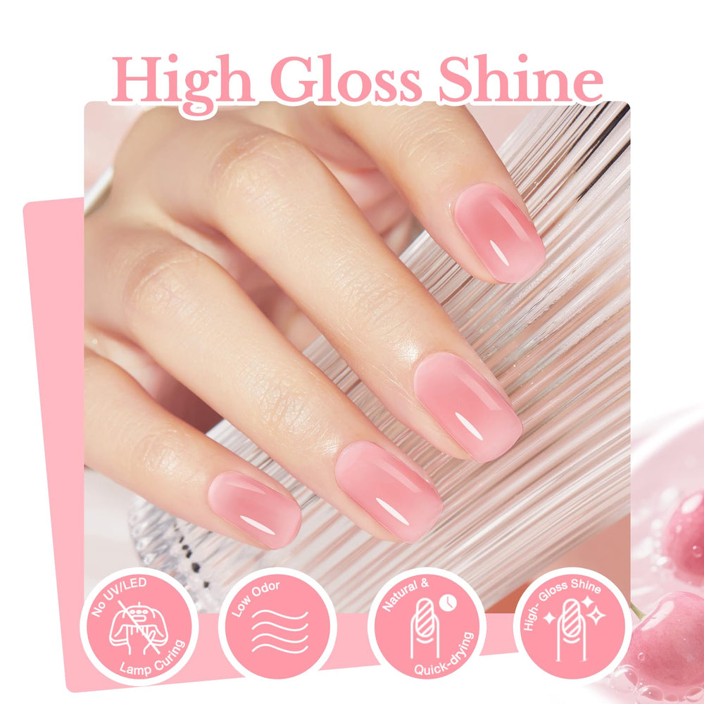 AZUREBEAUTY vernis jelly transparent brun-naturel, effet nude discret.