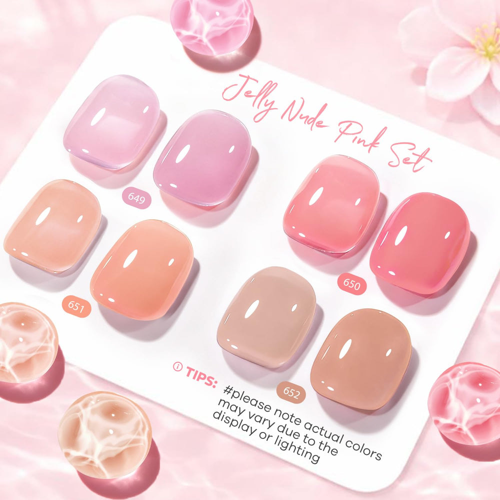 AZUREBEAUTY vernis jelly transparent nude, fini léger et confortable.