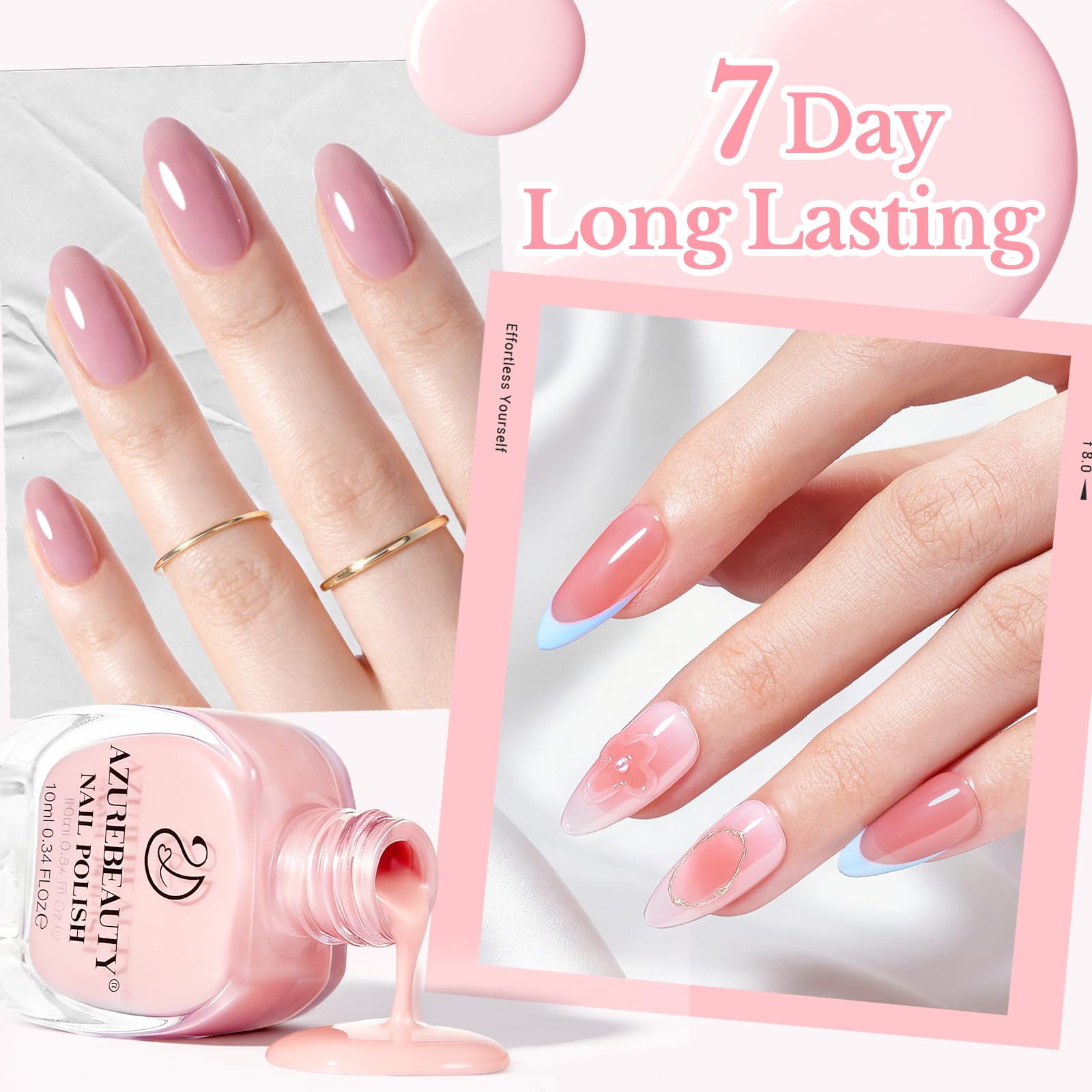 AZUREBEAUTY vernis jelly transparent rose-violet, idéal pour couches modulables.