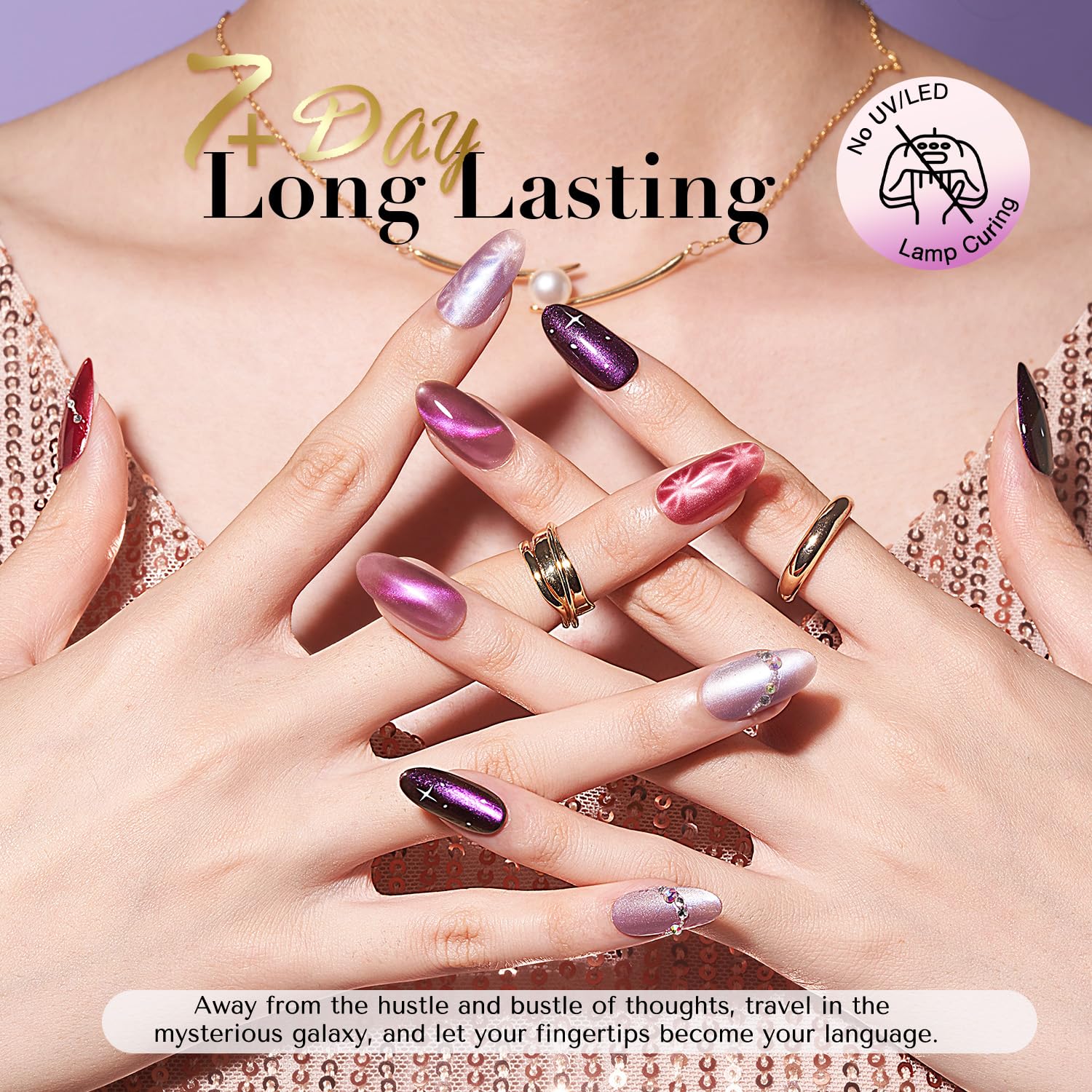 AzureBeauty Vernis Œil de Chat magnétique – effet holographique profond.
