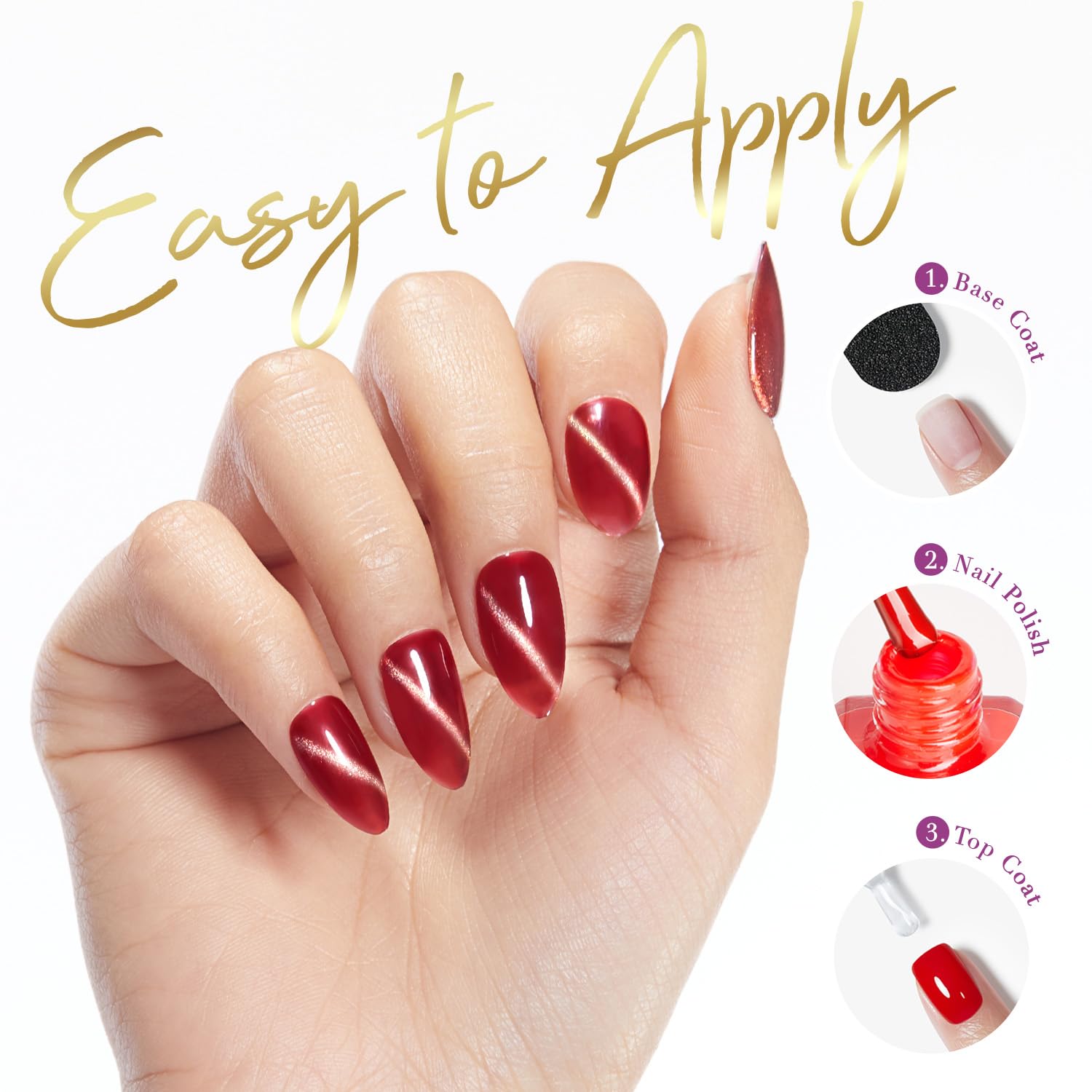 AzureBeauty Pinceau large – application rapide et précise sur tous les ongles.