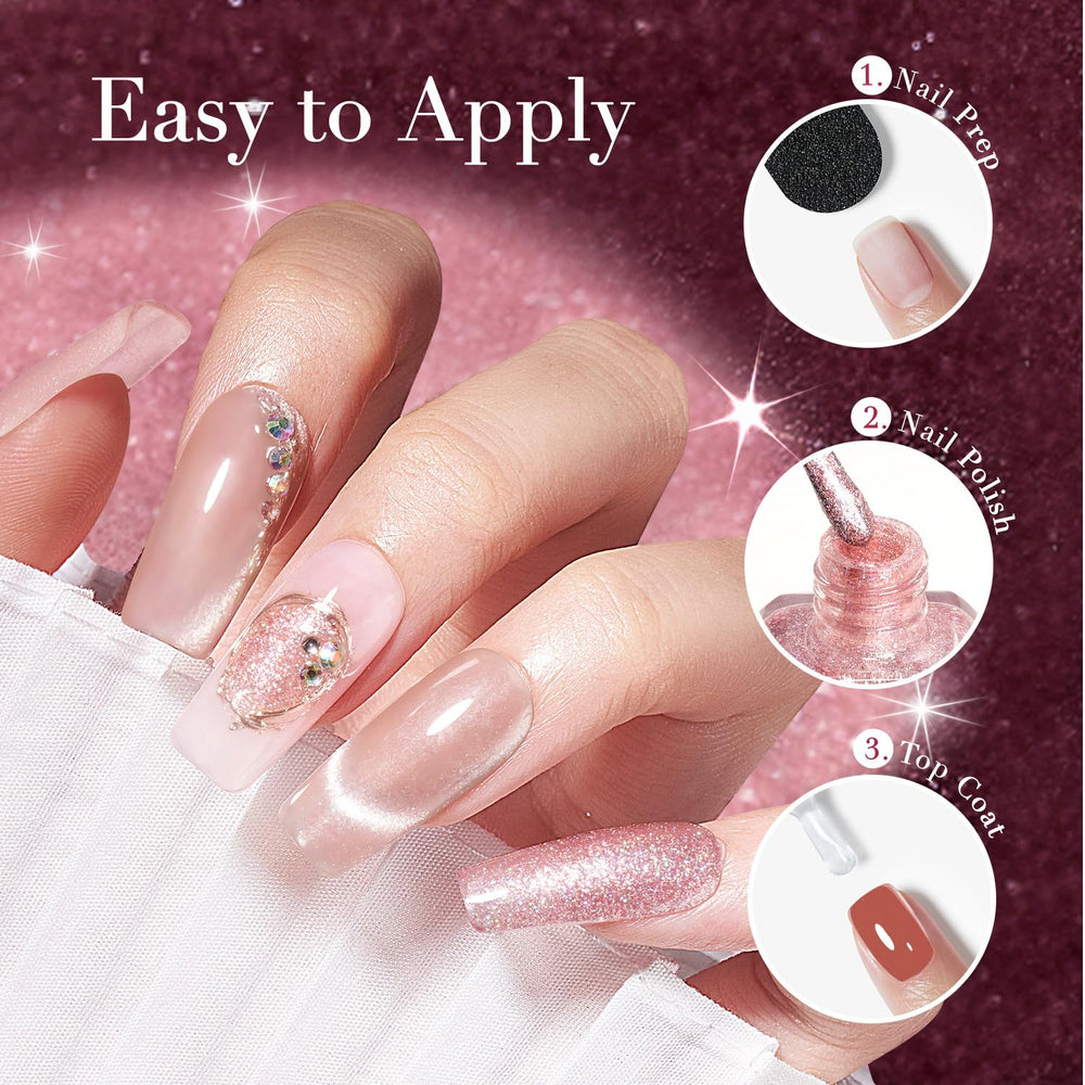 AZUREBEAUTY vernis oeil-de-chat nude, effet naturel et élégant