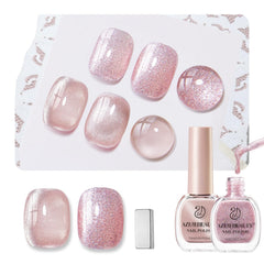 AZUREBEAUTY vernis oeil-de-chat rose brillant, fini lustré et durable