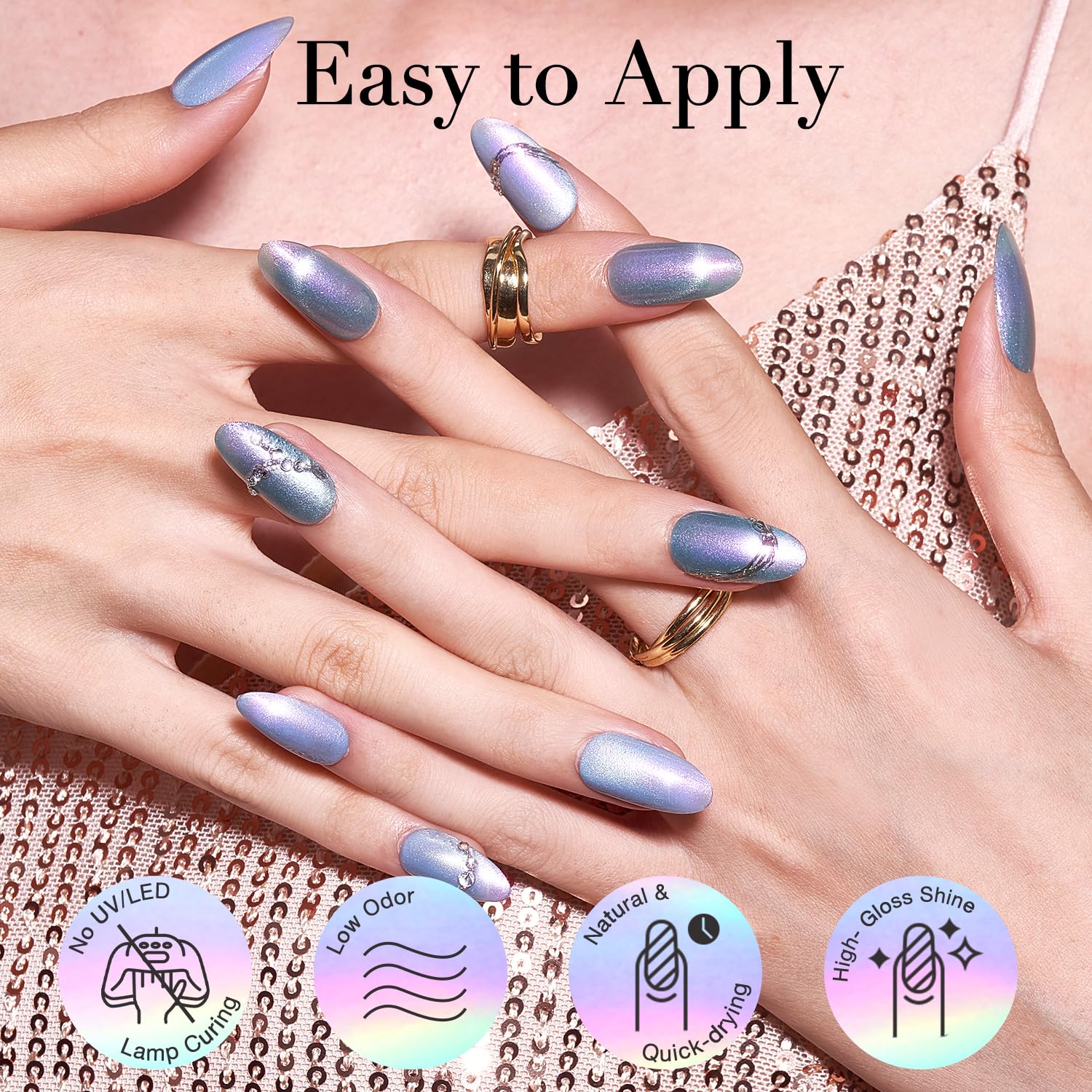 AZUREBEAUTY vernis paillettes scintillantes pour ongles glamour.