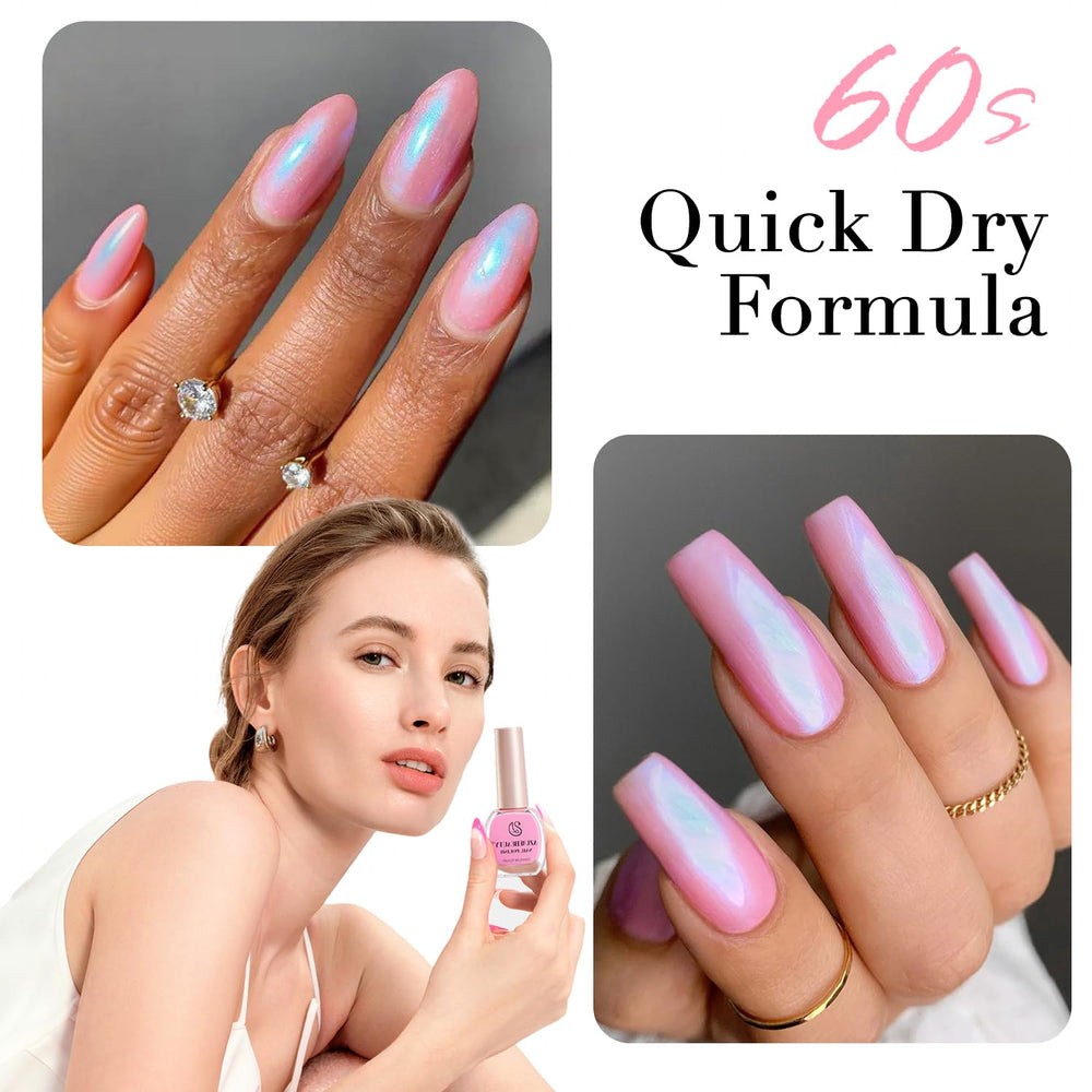 AzureBeauty Pearl Pink vernis nacré rose pâle, brillance durable