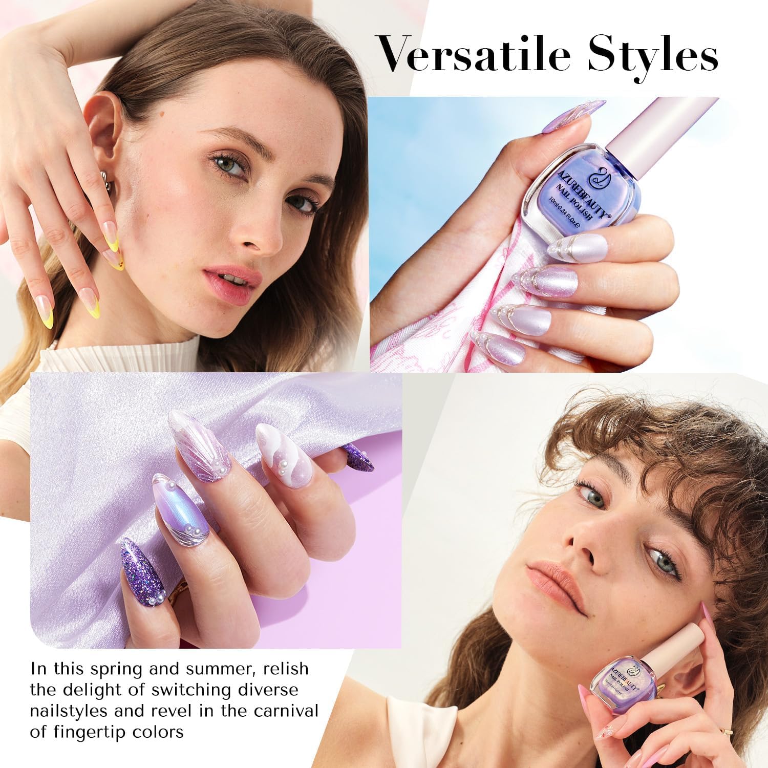 AZUREBEAUTY vernis violet pastel - couleur uniforme et parfum léger.