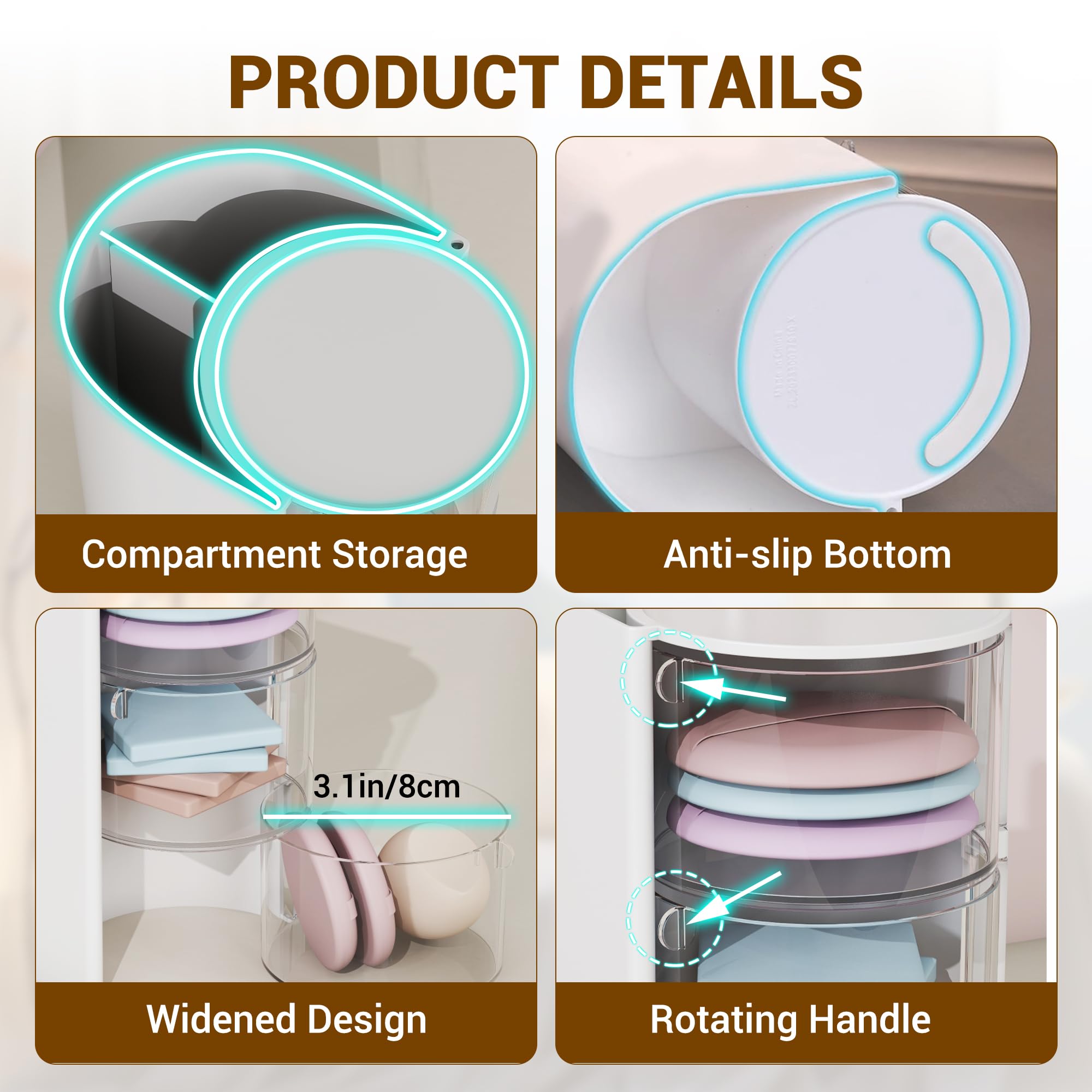 Design rose Azurphoric: organiser votre coiffeuse avec style.
