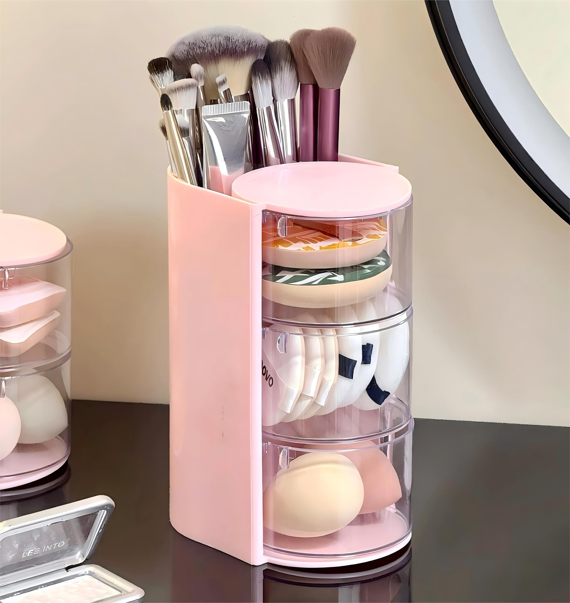 Gain de place Azurphoric, rangement multifonction coiffeuse et bureau.