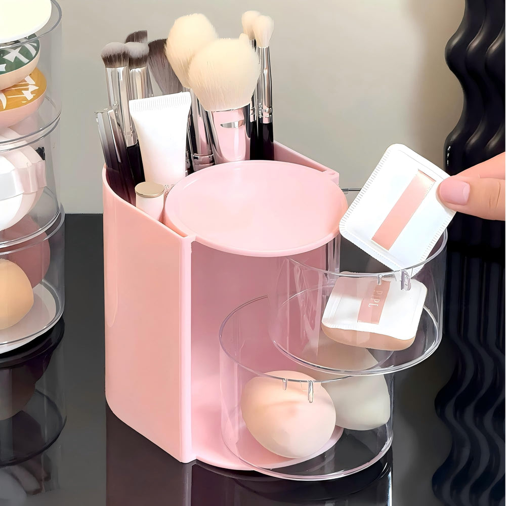 Porte-brosse maquillage Azurphoric: rotation fluide pour repérer les pinceaux.