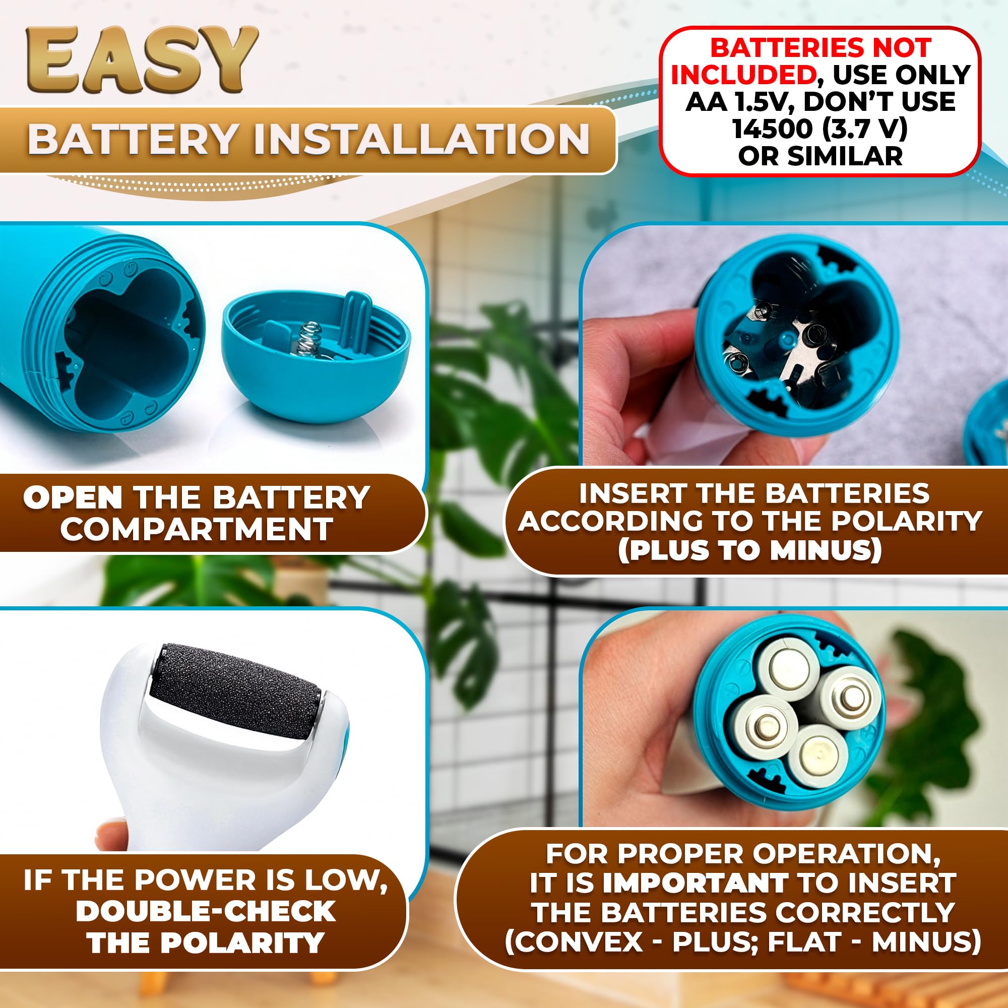 AZZORI compartiment-piles 4-aa pour alimentation sans recharge a domicile.