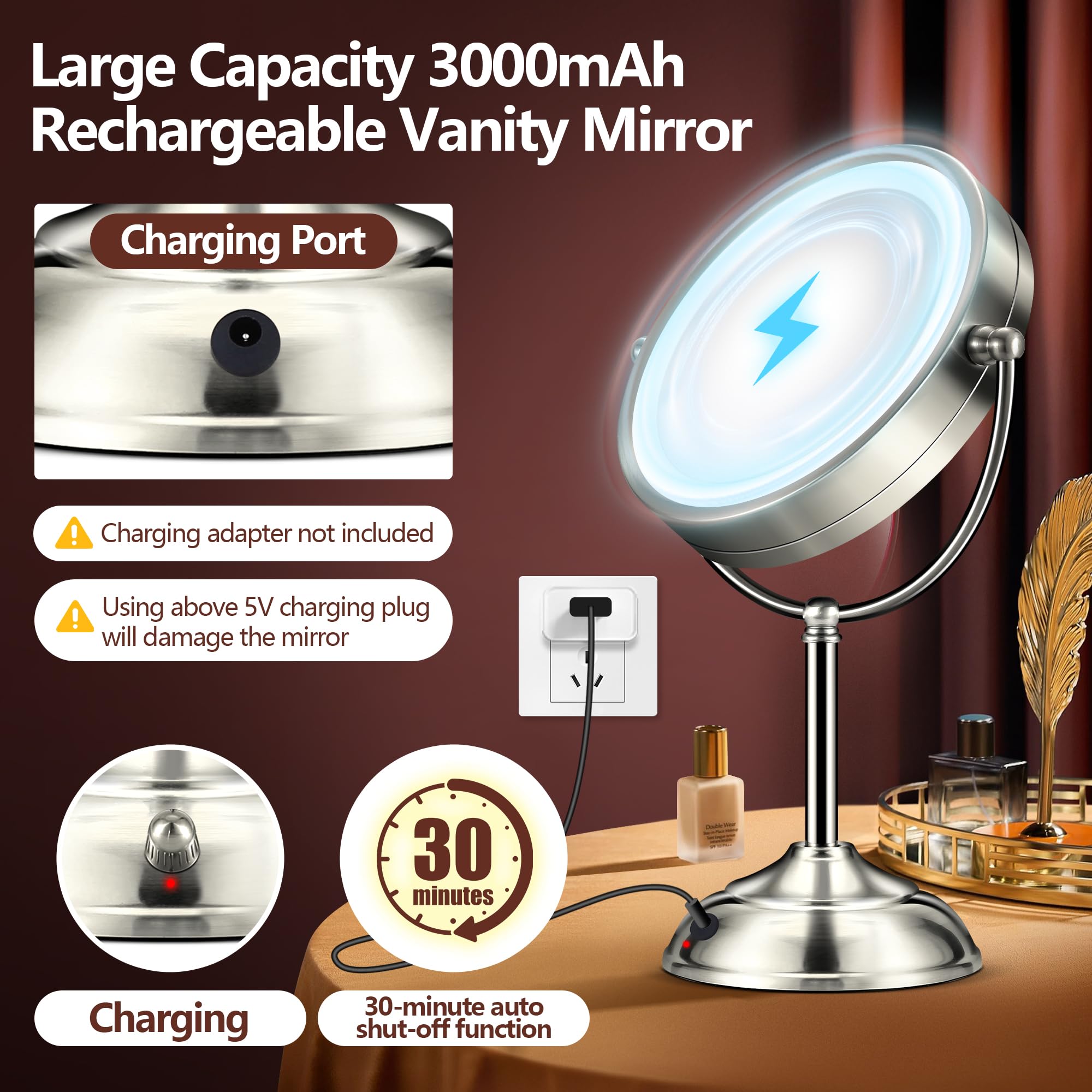 Batterie rechargeable 3000mAh pour une utilisation sans fil pratique.