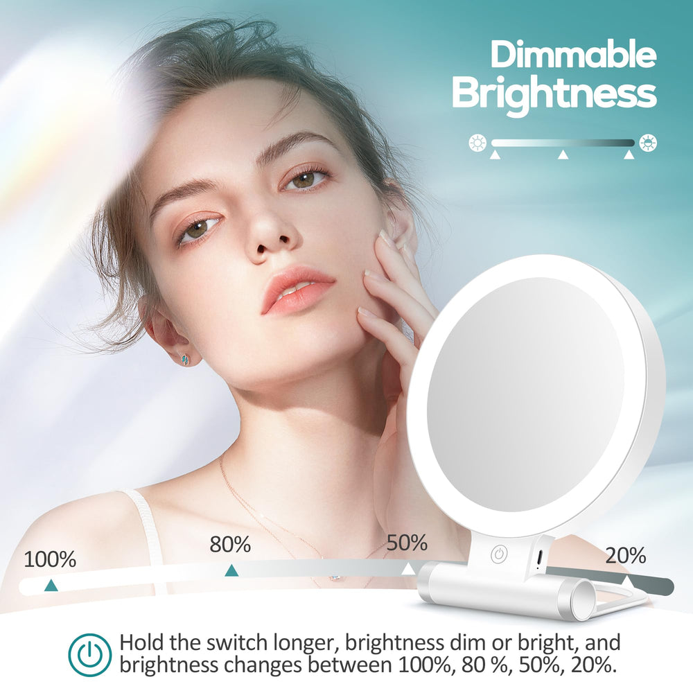Contrôle tactile du miroir B Beauty Planet pour régler luminosité et couleur