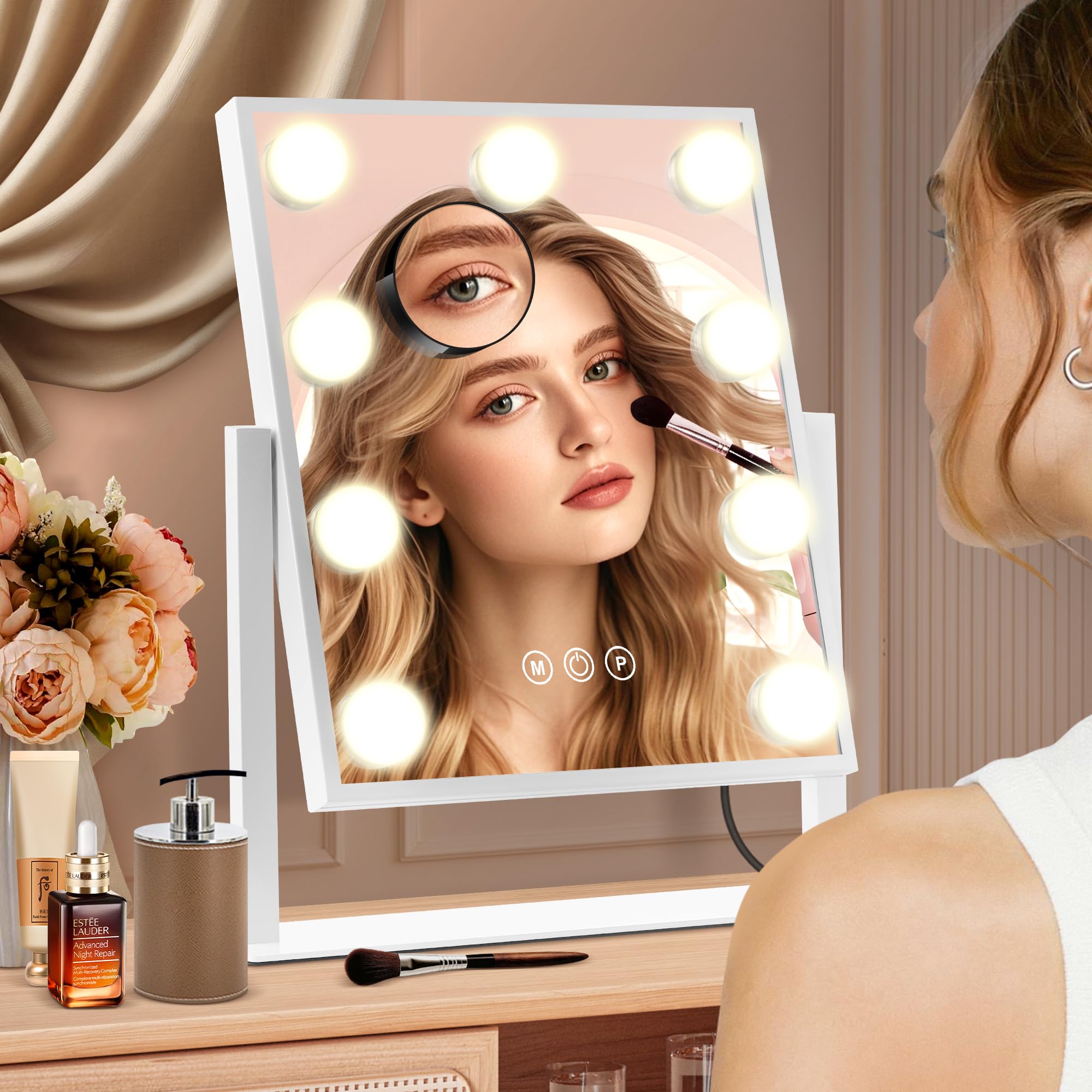 Design élégant qui s’intègre facilement à toute coiffeuse