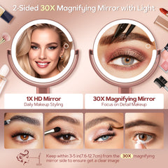 Miroir B Beauty Planet avec trois modes lumineux pour routines variées.
