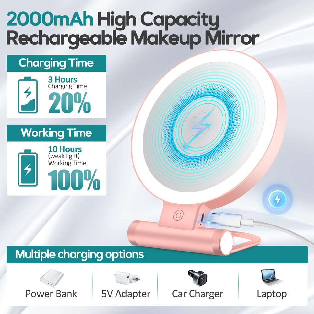 Batterie 2000mAh du miroir B Beauty Planet, recharge USB-C.