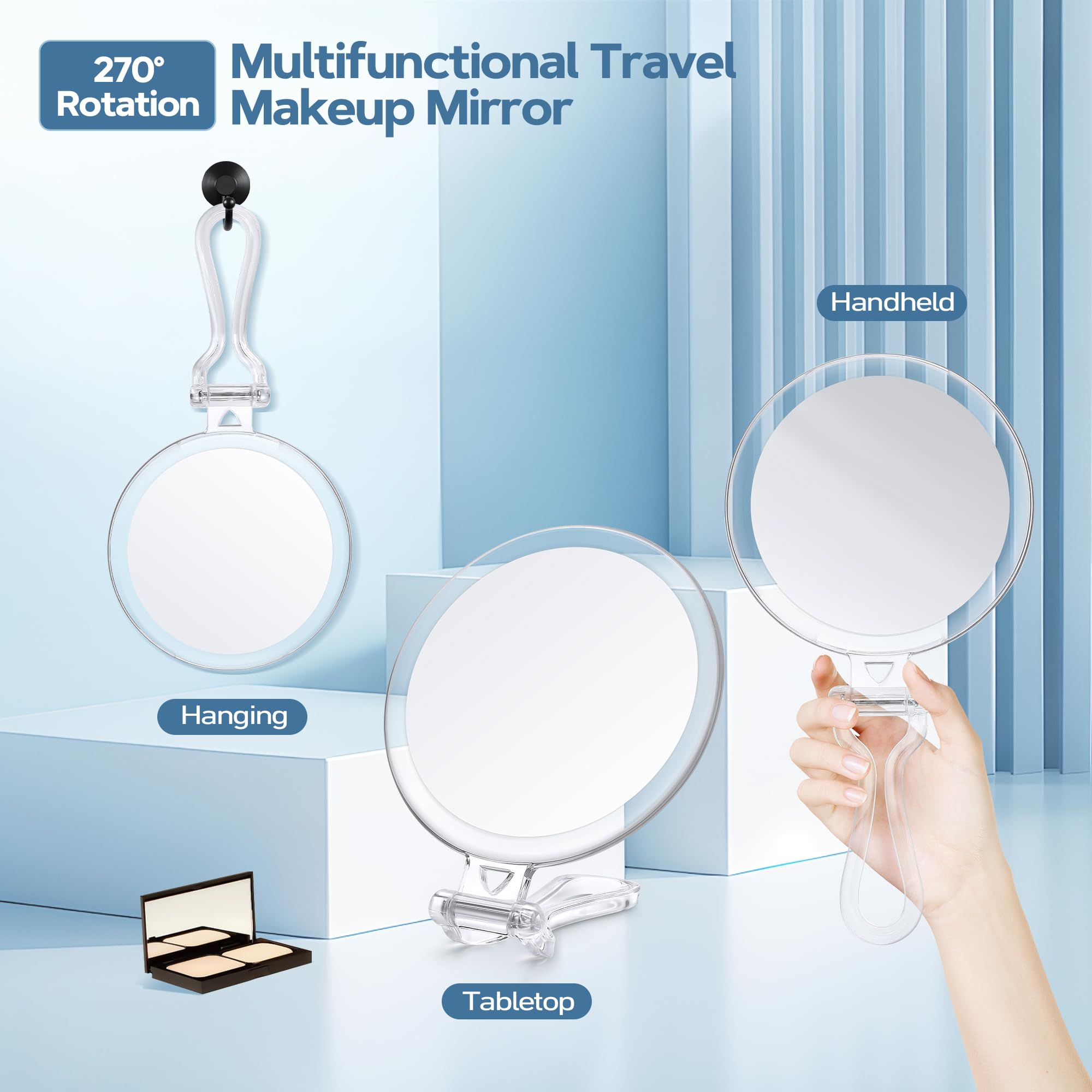 Miroir B Beauty Planet boîte de rangement incluse pratique en voyage.