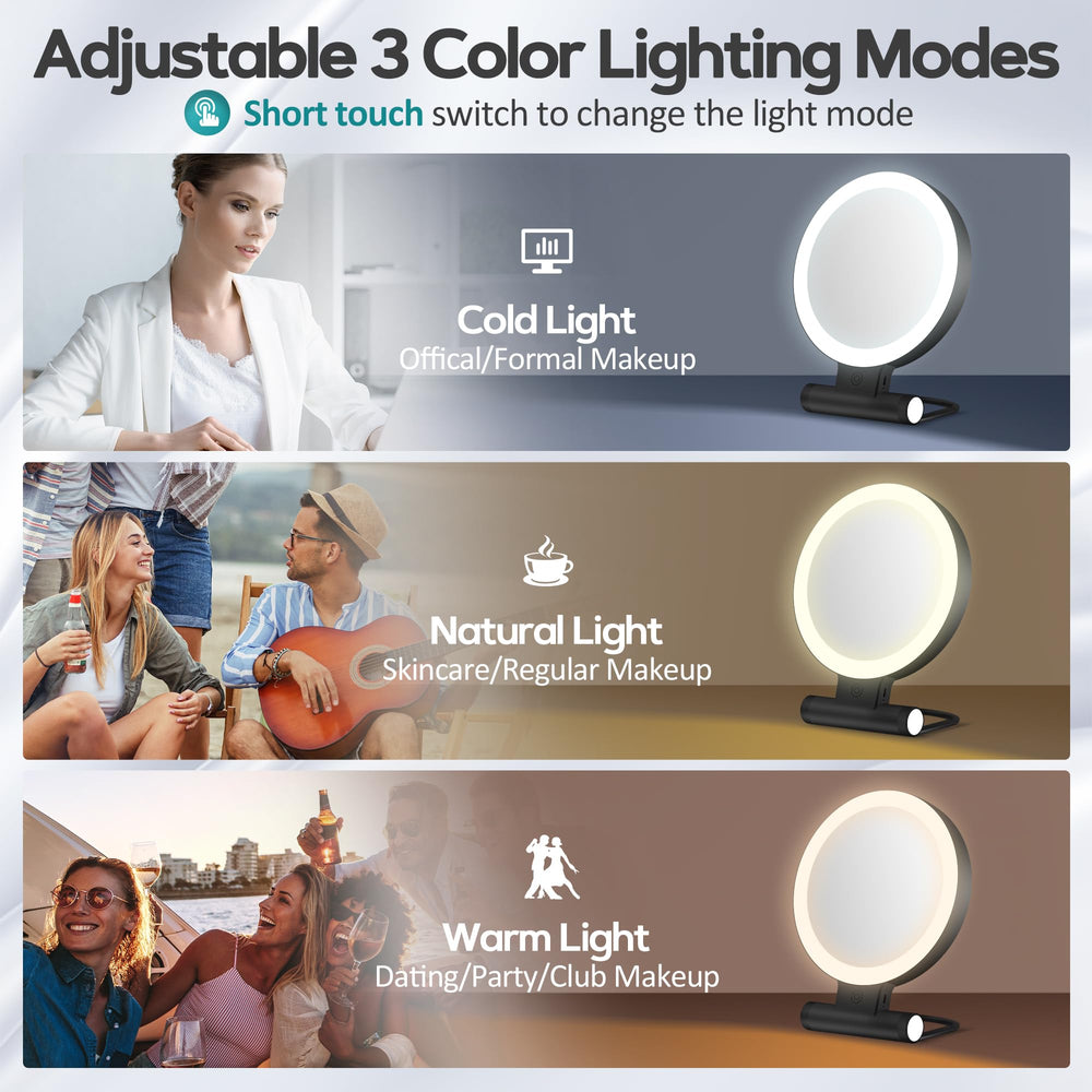 Miroir double-face B Beauty Planet 1X/30X pour les retouches et le tracé précis.