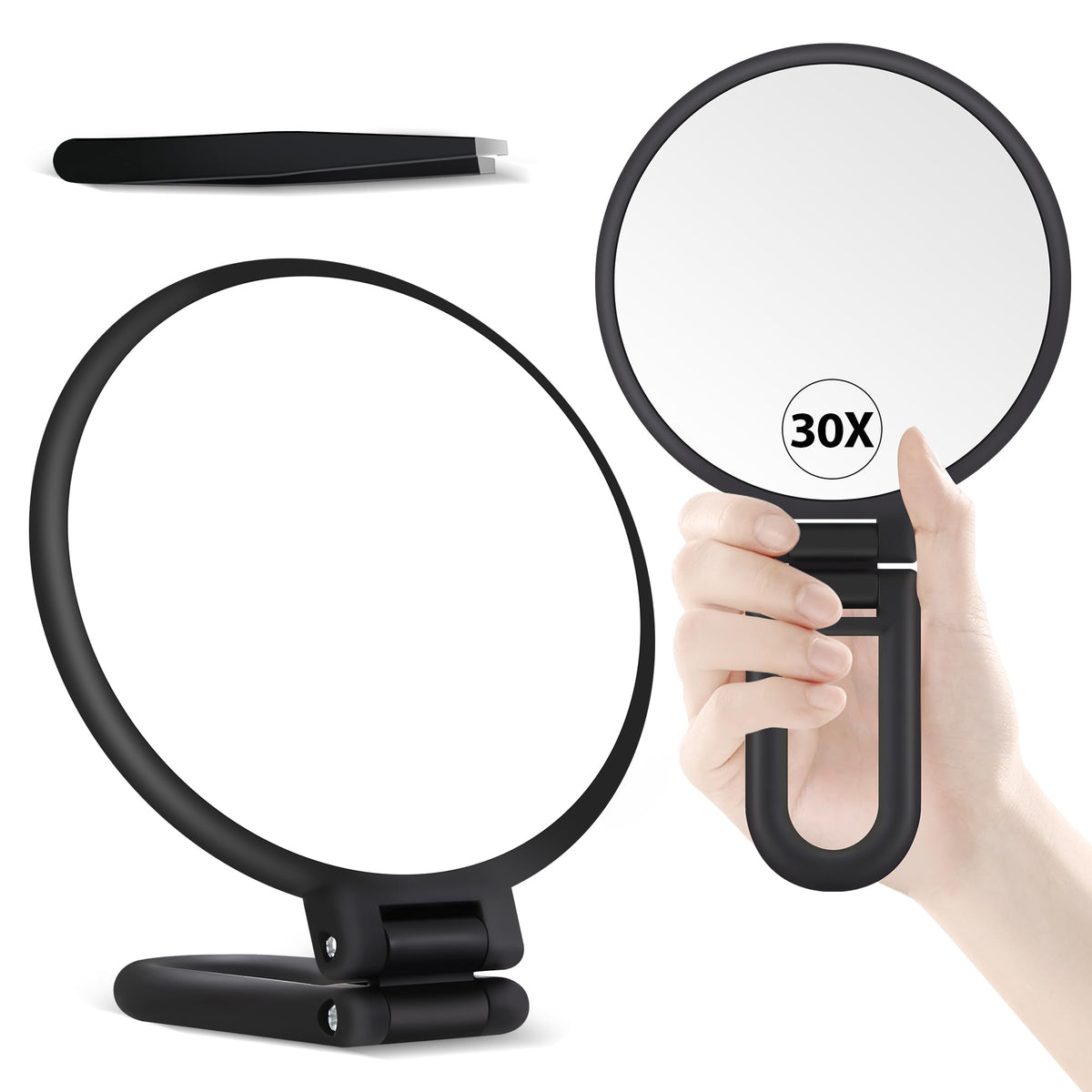 Miroir double-face B Beauty Planet avec 30x et 1x pour un maquillage précis.
