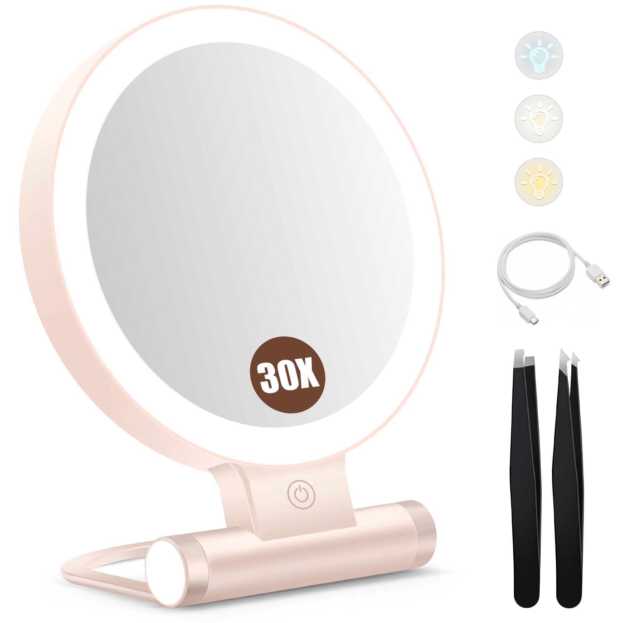 Miroir B Beauty Planet 30x, face double utile pour maquillage précis.