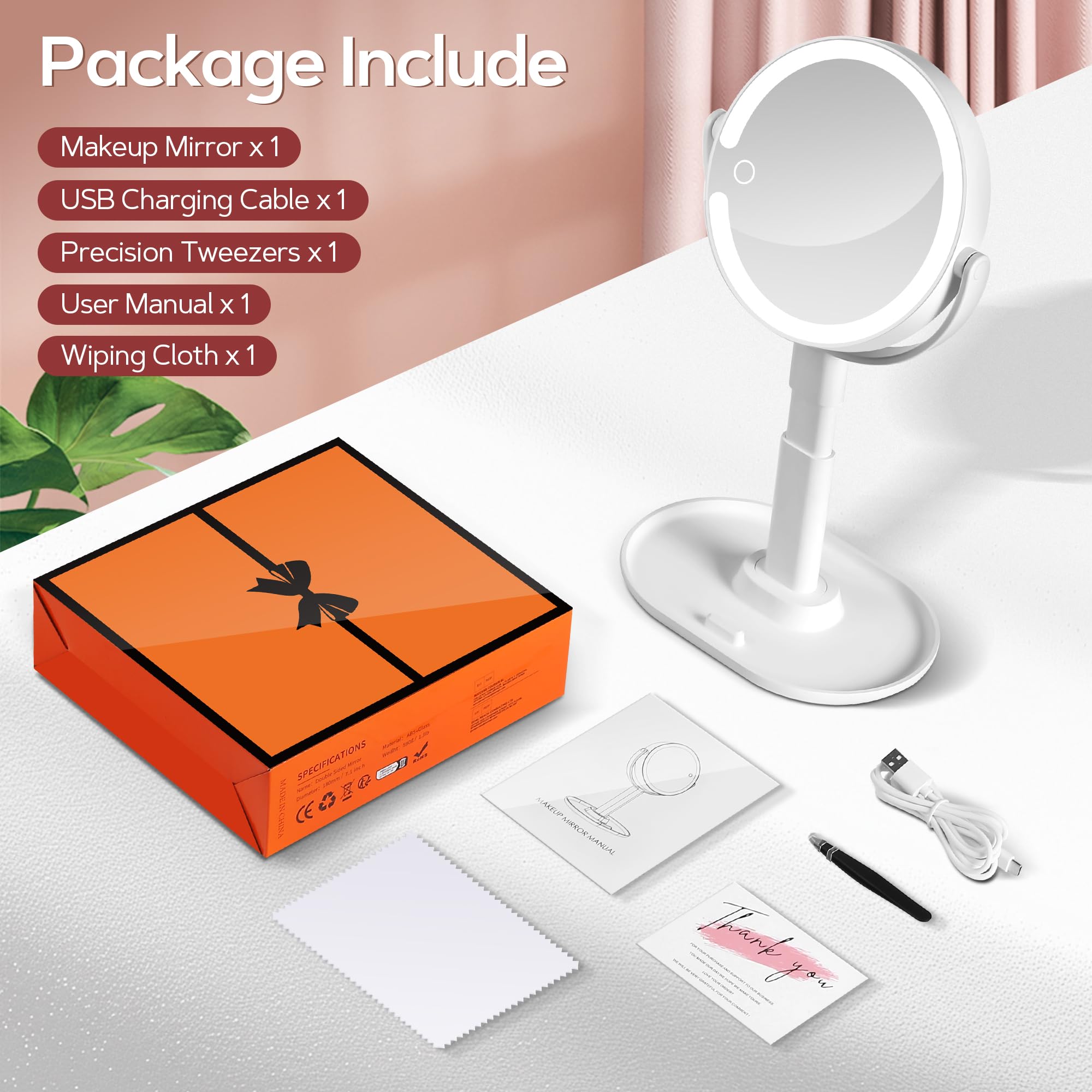 Miroir léger et portable B Beauty Planet pour le voyage.