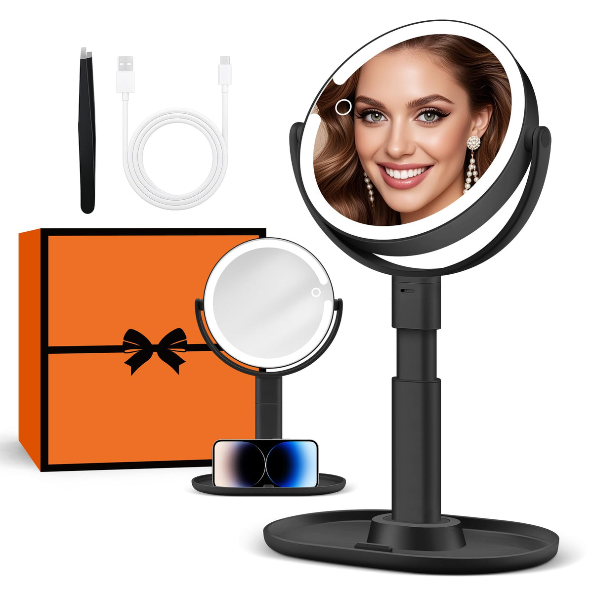 Miroir B Beauty Planet, face 30x pour détails précis du maquillage