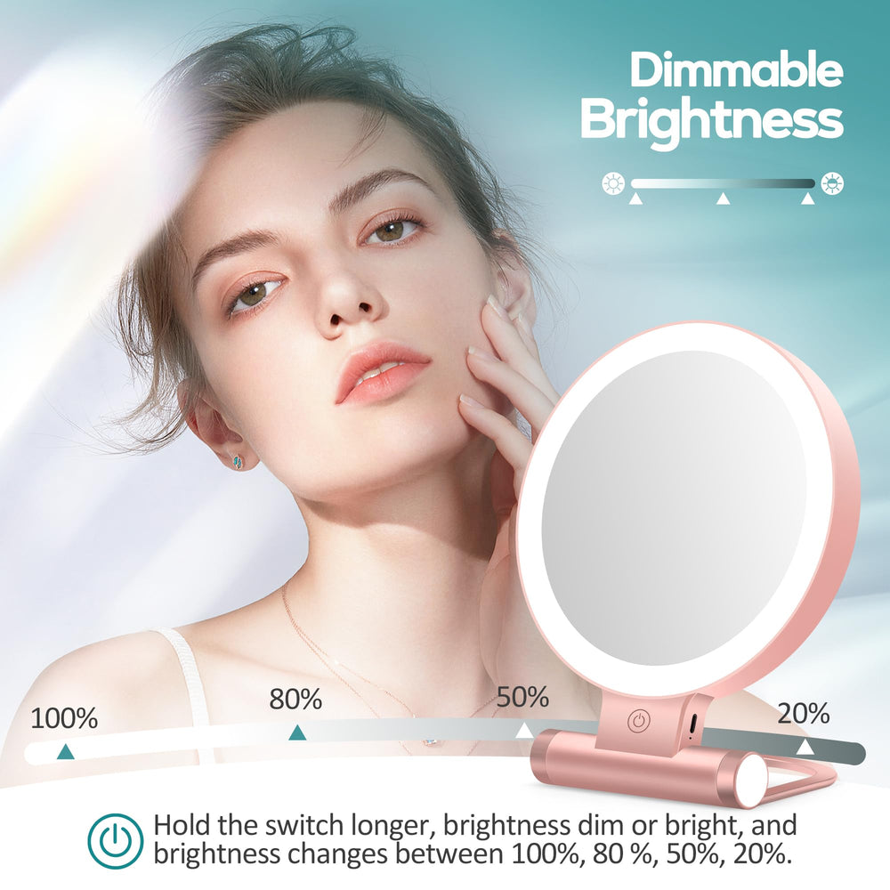 Contrôle tactile et réglage de luminosité du miroir B Beauty Planet.