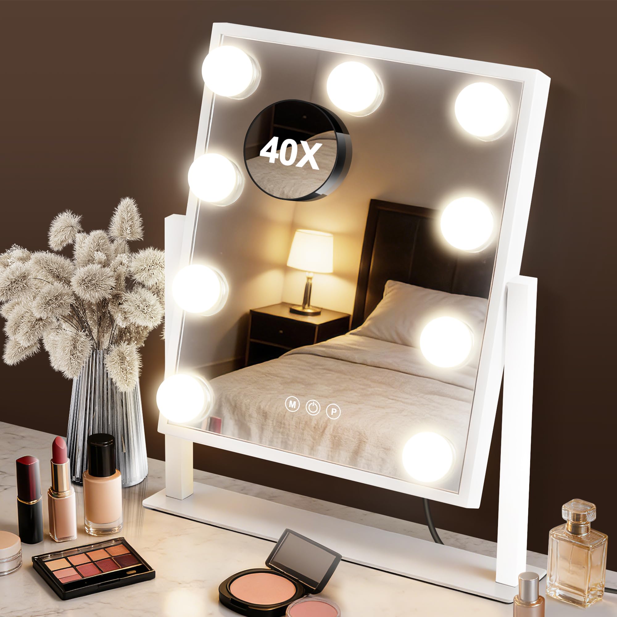 Miroir vanité Hollywood B Beauty Planet avec éclairage 3 couleurs pour maquillage précis