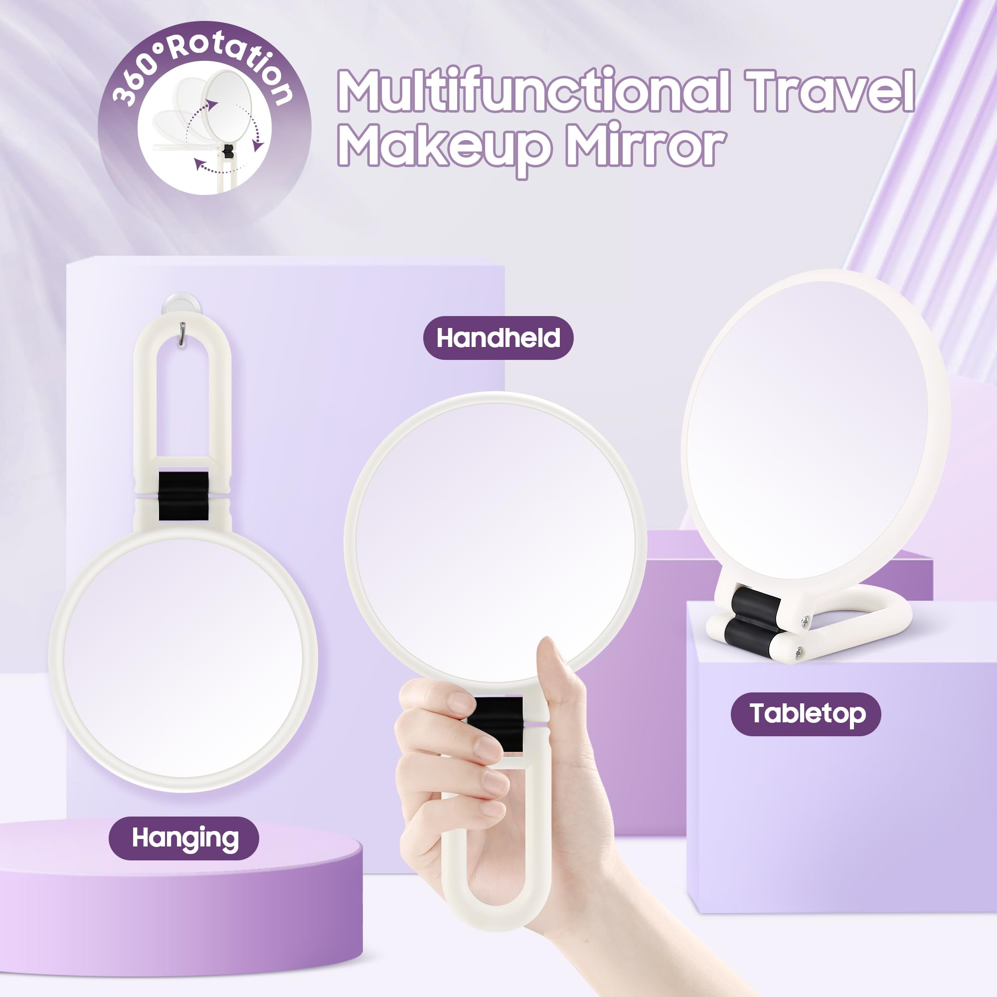 Rotation à 360° du miroir B Beauty Planet pour angles variés.