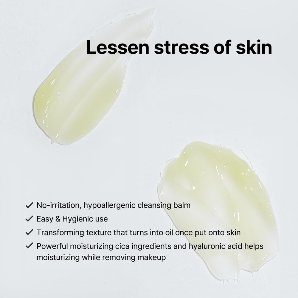 Émulsion rapide avec eau tiède et B_LAB CICA Soft Meltaway sans frottement.