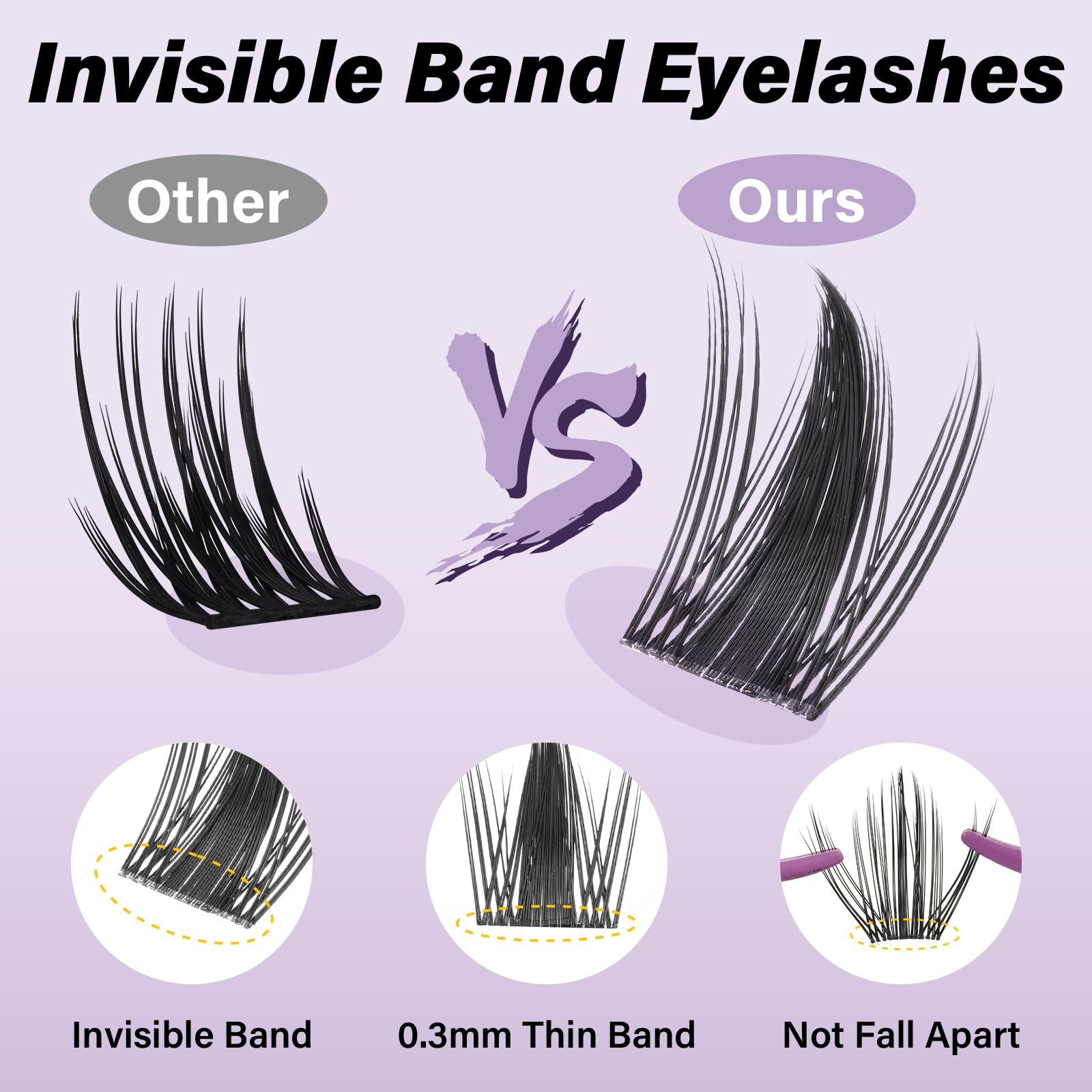 B&Qaugen Fairy Max Lash Clusters – longueurs 8–18 mm pour multiples looks