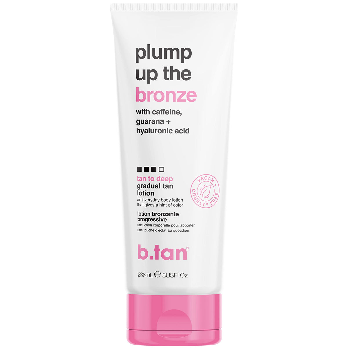 B.TAN bouteille de lotion bronzante graduel pour un teint progressif naturel.