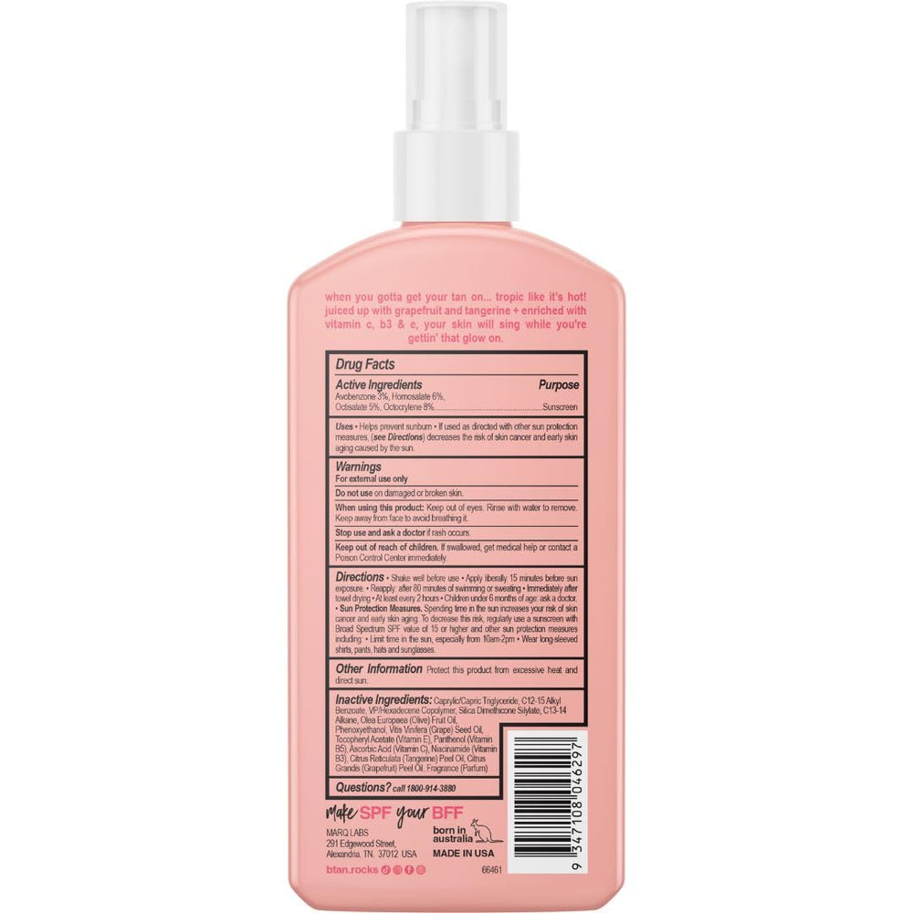 B.TAN SPF15 huile bronzante sèche bouteille 236ml prête à l’emploi.