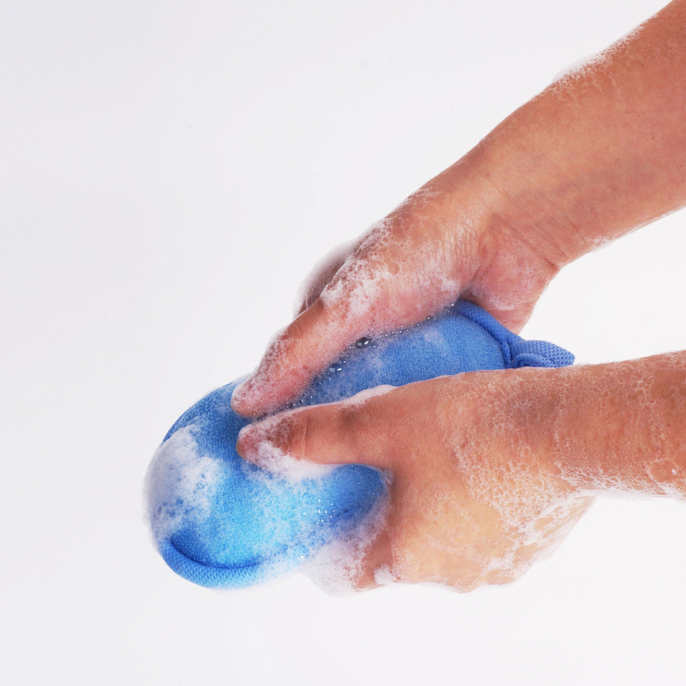 BabaMate éponge bain bébé, démonstration mousse, lavage en douceur