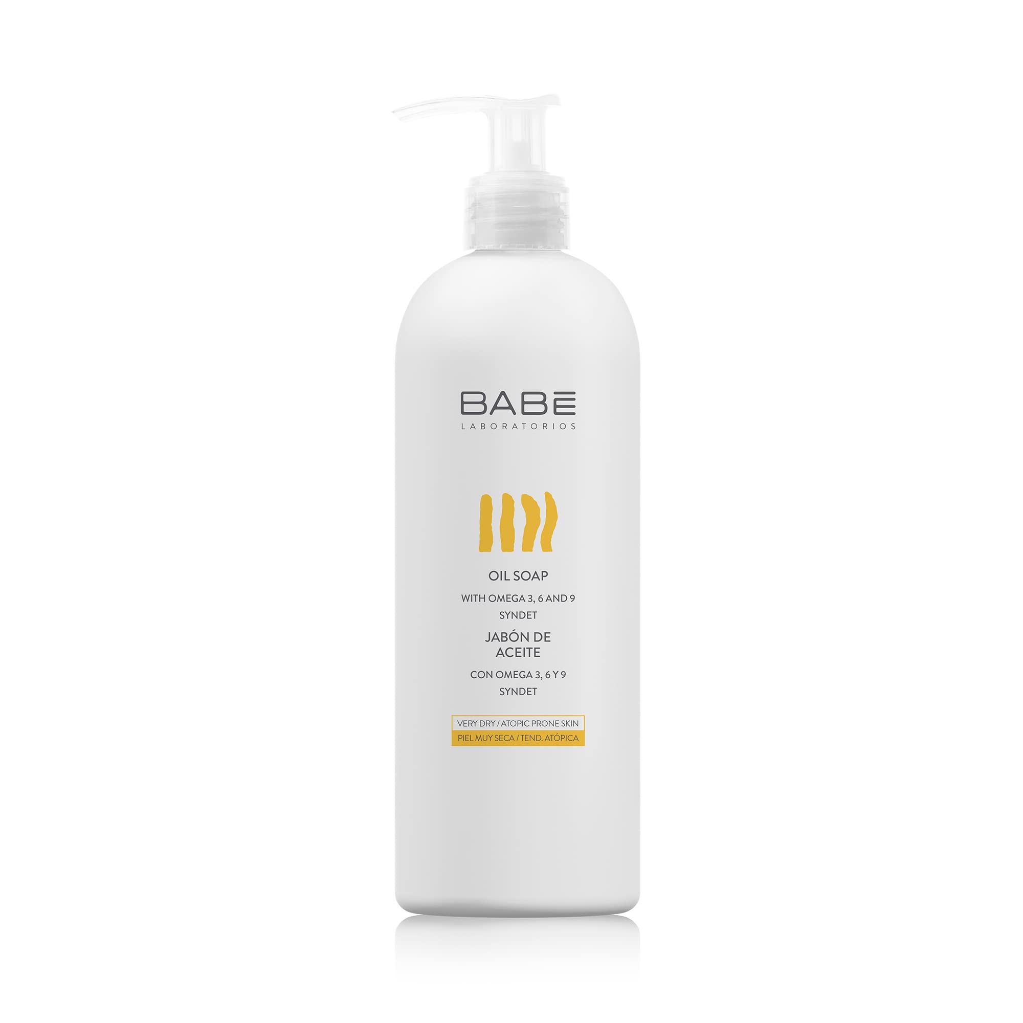 Savon huile Babe Laboratorios 500 ml – bouteille pompe pour hygiène pratique et hydratation.