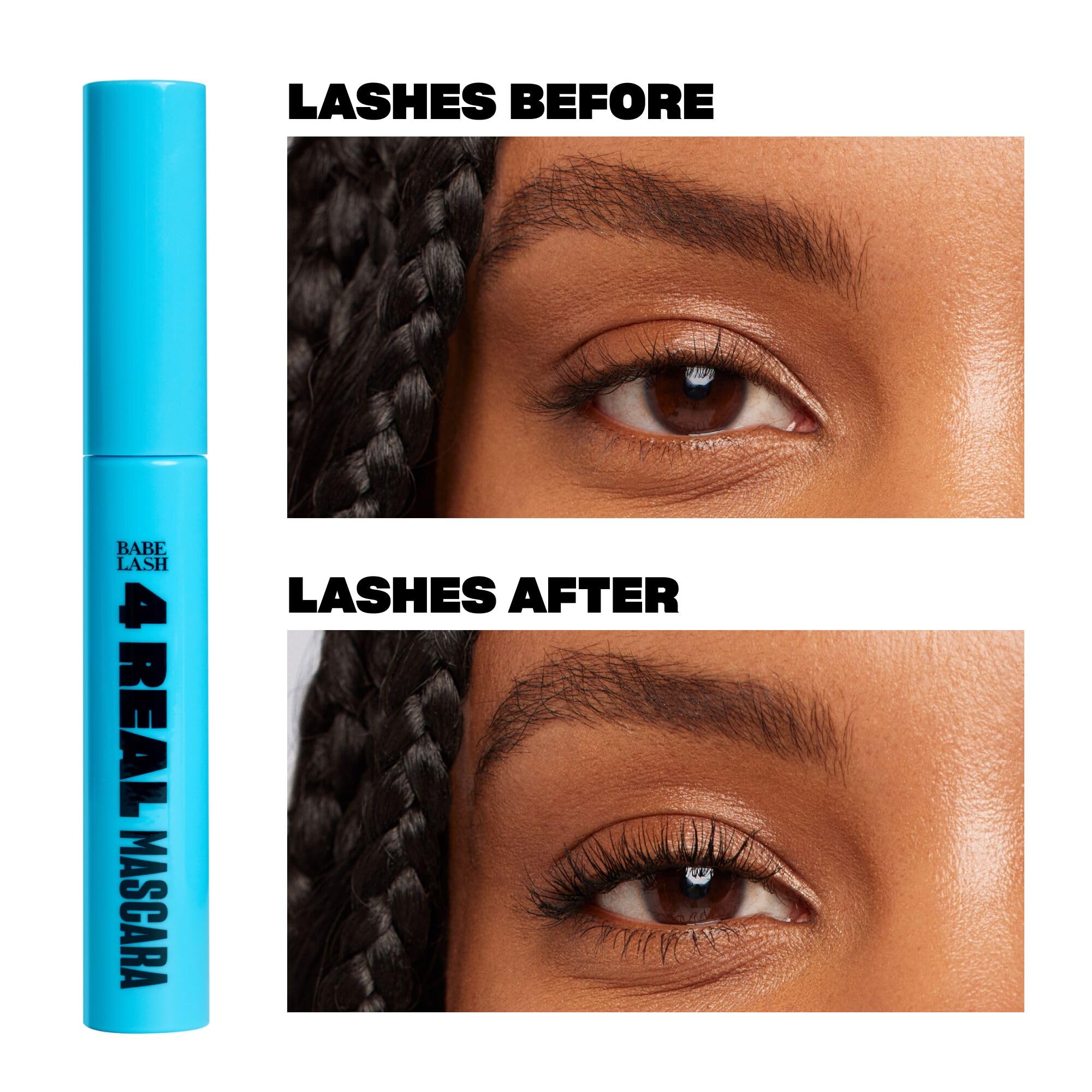 Babe Original 4 Real Mascara brosse-silicone attrape chaque cil pour un aplomb précis.
